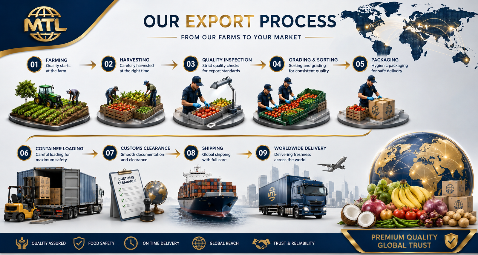Mansoori Trade Links Export Workflow Diagram